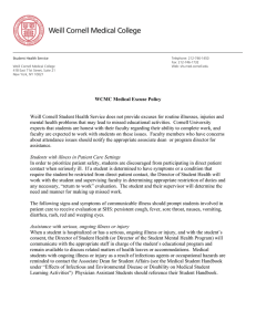 WCMC Medical Excuse Policy | Student Health & Attendance