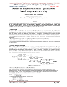 Review on Implementation of   quantization based image watermarking