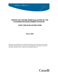 REPORT ON THE MID-TERM EVALUATION OF THE CO-OPERATIVE DEVELOPMENT INTIATIVE