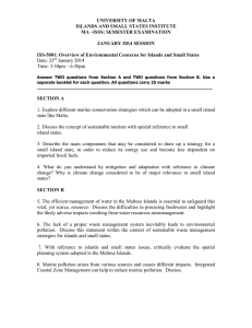 UNIVERSITY OF MALTA ISLANDS AND SMALL STATES INSTITUTE MA –ISSS: SEMESTER EXAMINATION
