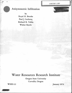 Axisymmetric Infiltratio n Water Resources Research . Institute  by