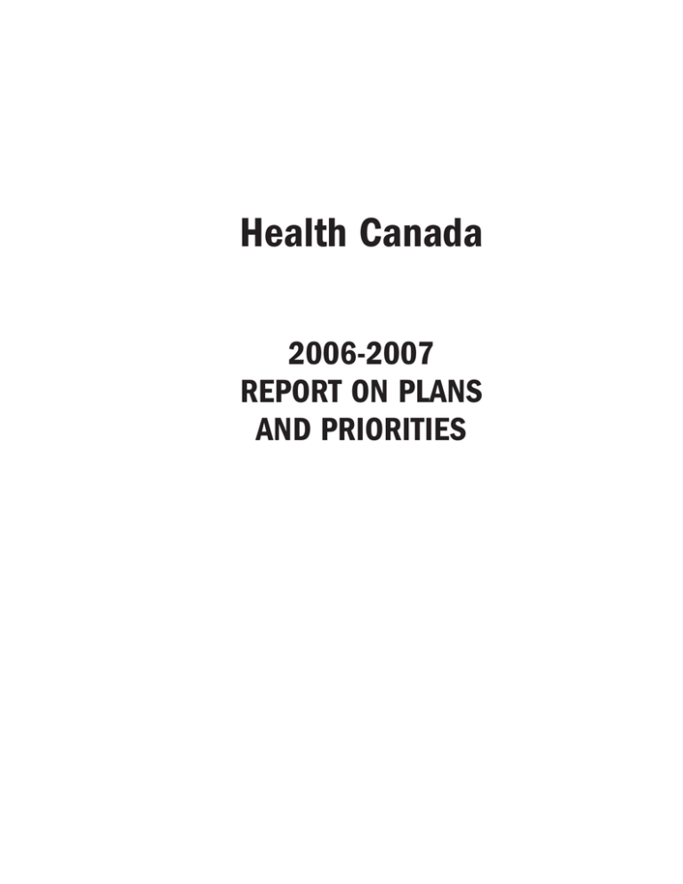 health-canada-2006-2007-report-on-plans-and-priorities