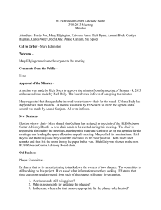 HUB-Robeson Center Advisory Board 3/18/2013 Meeting Minutes