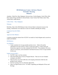 HUB-Robeson Center Advisory Board 9/26/2013 Meeting Minutes