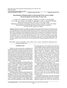 Research Journal of Environmental and Earth Sciences 3(3): 269-274, 2011