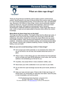 Personal Safety Tips What are date rape drugs?