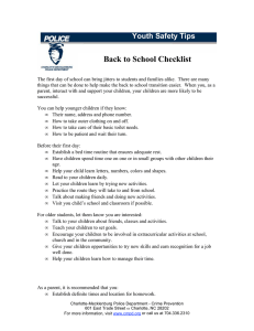 Back to School Checklist Youth Safety Tips