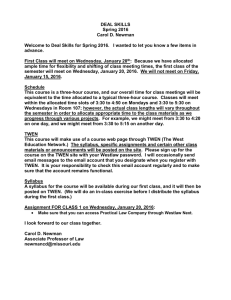 DEAL SKILLS Spring 2016 Carol D. Newman