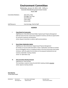 Environment Committee  Wednesday, January 14, 2015; 2:00 – 3:00 p.m.