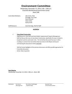 Environment Committee  Wednesday, November 12, 2014; 2:00 – 3:00 p.m.