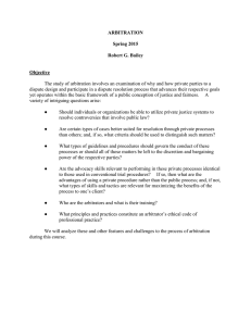 ARBITRATION  Spring 2015 Robert G. Bailey
