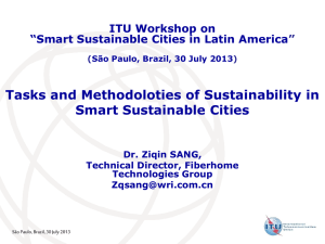 Tasks and Methodoloties of Sustainability in Smart Sustainable Cities ITU Workshop on