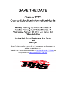 SAVE THE DATE  Class of 2020  Course Selection Information Nights   