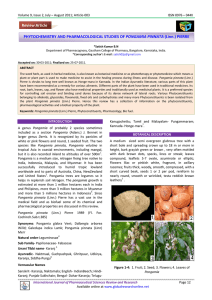 Pongamia pinnata: Phytochemistry & Pharmacology Review