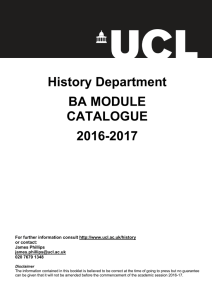 History Department BA MODULE CATALOGUE 2016-2017