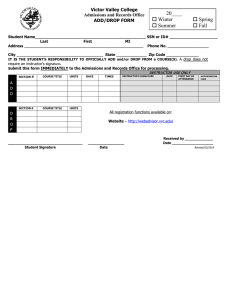 Victor Valley College Add/Drop Form