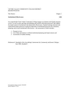 VICTOR VALLEY COMMUNITY COLLEGE DISTRICT BOARD POLICIES  The District
