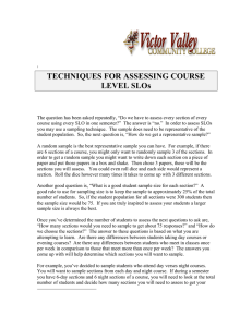 TECHNIQUES FOR ASSESSING COURSE LEVEL SLOs