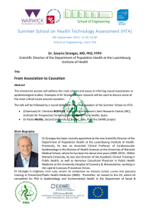 Summer School on Health Technology Assessment (HTA) From Association to Causation