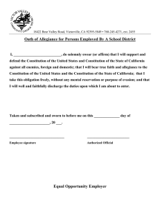Oath of Allegiance for Persons Employed By A School District