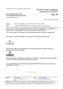 Doc 32 ICT&amp;CC Joint Coordination Activity (JCA- ICT&amp;CC) TELECOMMUNICATION