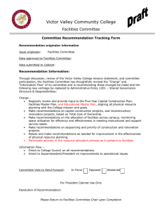 Victor Valley Community College Facilities Committee  Committee Recommendation Tracking Form