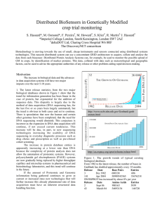 Distributed BioSensors in Genetically Modified crop trial monitoring
