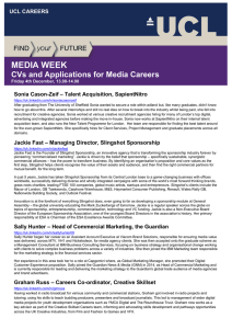 MEDIA WEEK  CVs and Applications for Media Careers – Talent Acquisition, SapientNitro