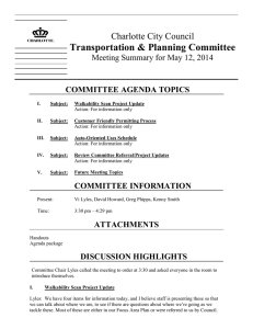 Transportation &amp; Planning Committee  Charlotte City Council
