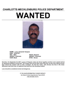 WANTED CHARLOTTE-MECKLENBURG POLICE DEPARTMENT