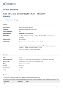 Anti-PKC mu antibody [EP1493Y] ab51246 Product datasheet 1 References 1 Image