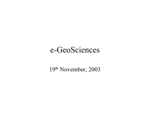 e-GeoSciences 19 November, 2003 th