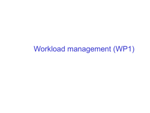 Workload management (WP1)