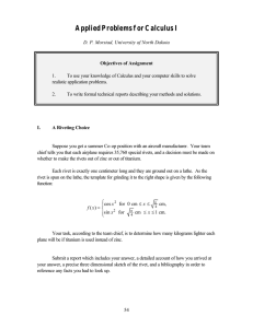 Applied Problems for Calculus I