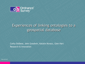 Experiences of linking ontologies to a geospatial database Research &amp; Innovation