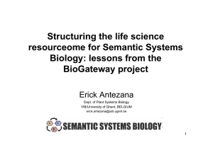 Structuring the life science resourceome for Semantic Systems Biology: lessons from the