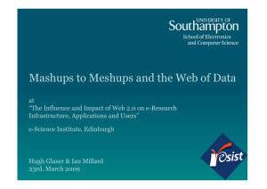 Mashups to Meshups and the Web of Data