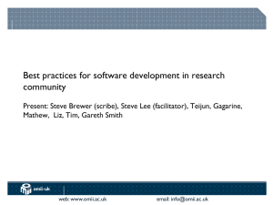 Best practices for software development in research community