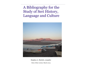 A Bibliography for the Study of Seri History, Language and Culture