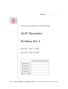 MIT Dynamics Problem Set 3: Mechanics & MATLAB