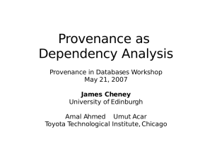 Provenance as Dependency Analysis