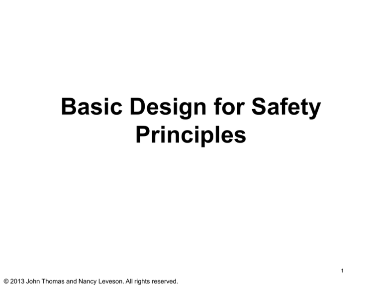 Safety Indesign Principles Basic Design for Safety Principles 1