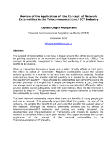 Review of the Application of  the Concept  of... Externalities in the Telecommunications / ICT Industry