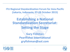Establishing a National Standardization Secretariat: Setting the Stage