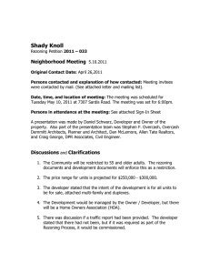 Shady Knoll Neighborhood Meeting