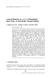 General  Relativity  in  a  (2 + ... Space-Time:  An  Electrically  Charged  Solution