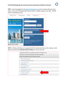 CITI ON-LINE Single Sign On and Account Set-up Directions (Conflict...  STEP 1