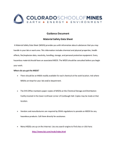 Guidance Document Material Safety Data Sheet