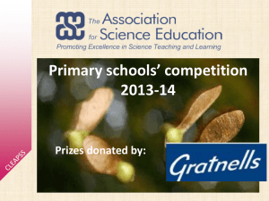 Primary schools’ competition 2013-14 Prizes donated by: