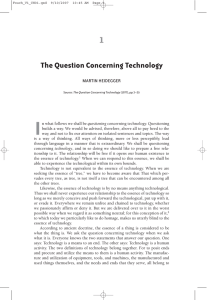 Heidegger's Question Concerning Technology: An Analysis